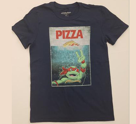 Teenage Mutant Ninja Turtles - Raphael & Pizza Navy Shirt
