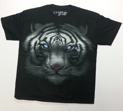 Animals - Blue Eyed White Tiger Liquid Blue Shirt