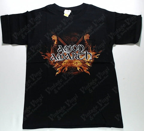 Amon Amarth - Logo on Flaming Crossed Swords Shirt