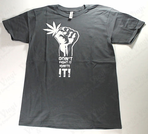 Don't Fight It, Ignite It! - Fist Holding Weed Leaf Novelty Shirt