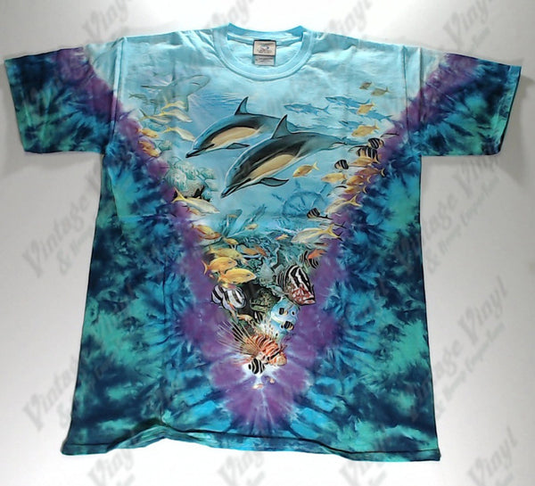 Animals Dolphin and Fish V Novelty Liquid Blue Shirt