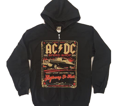 AC/DC - Speed Shop Highway To Hell Liquid Blue Zip-Up Hoodie