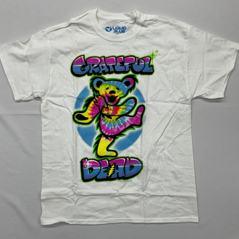 Grateful Dead - Tie Dye Bear on White Liquid Blue Shirt