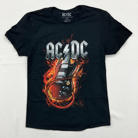 AC/DC - Flaming Devil Guitar Black Shirt