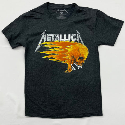 Metallica - Flaming Skull Grey Shirt