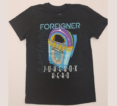 Foreigner - Jukebox Hero Black Shirt