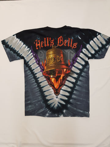 AC/DC - Flaming Guitar Hells Bells Liquid Blue Shirt