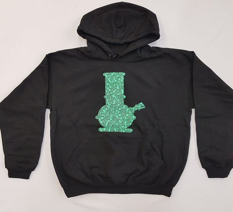 Bong - Green Bong Full Of Words Hoodie