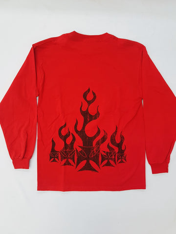 Black Iron Cross - Red Longsleeve Novelty Shirt