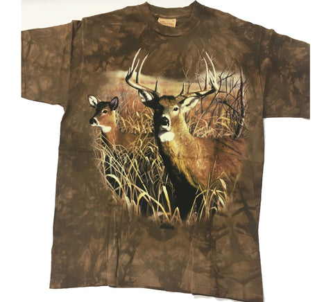 Deer - Buck and Doe in Field Mountain Shirt