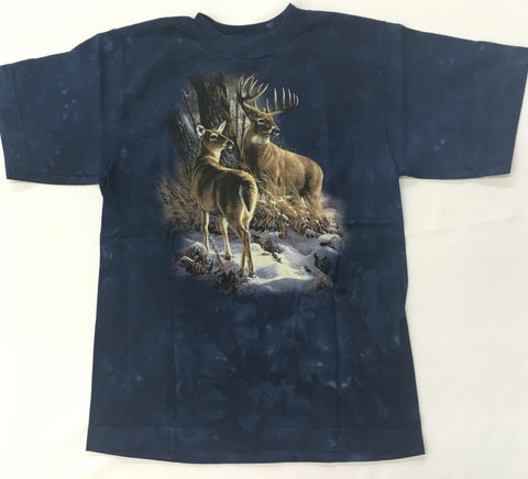 Deer - Buck and Doe in Snow Youth Mountain Shirt