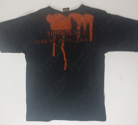 Harley Davidson - Orange Paint Drip Winged Crest Shirt