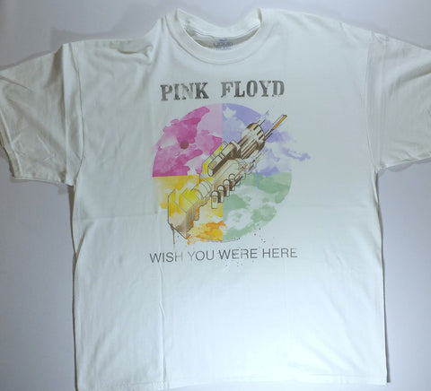 Pink Floyd - Wish You Were Here Robot Handshake White Liquid Blue Shirt