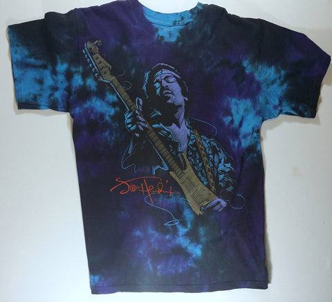 Hendrix, Jimi - Jimi Guitar Red Signature Liquid Blue Shirt