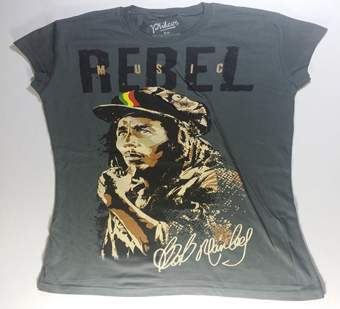 Marley, Bob - Rebel Music Grey Girlie Shirt