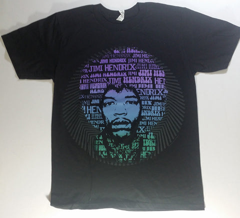 Hendrix, Jimi - Purple Text Afro Head Shirt