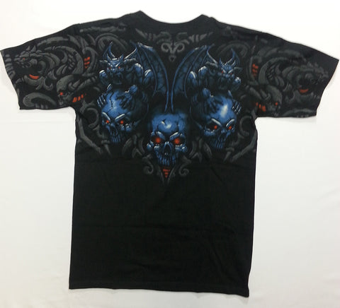 Dark Fantasy - Gargoyle All-Over Print Liquid Blue Shirt