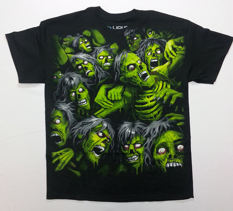 Dark Fantasy - Zombie Horde Liquid Blue Shirt