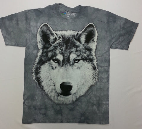 Animals - Wolf Stare Grey Liquid Blue Shirt
