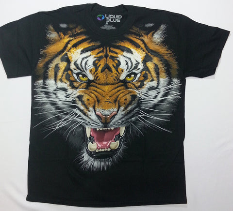 Animals - Tiger Snarl Liquid Blue Shirt