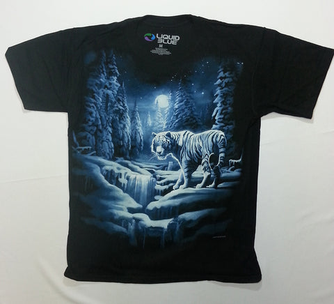 Animals - Snow Tiger Liquid Blue Shirt