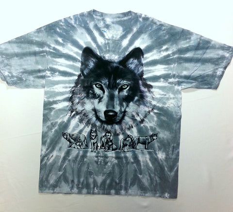 Animals - Wolf Pack Green Eyes Grey Liquid Blue Shirt