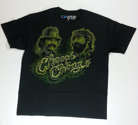 Cheech & Chong - Smokey Green Name Black Liquid Blue Shirt