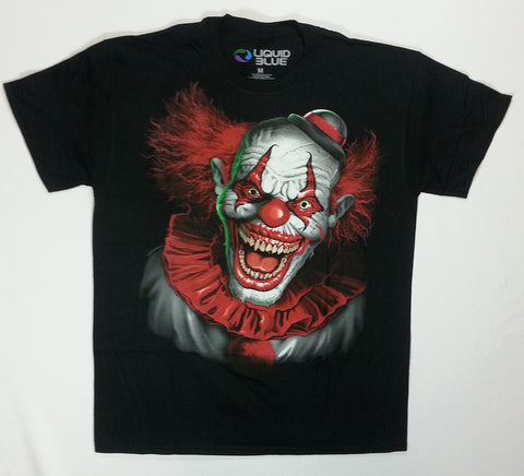 Dark Fantasy - Red Haired Scary Clown Liquid Blue Shirt