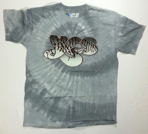 Yes - Cracked Logo Grey Liquid Blue Shirt