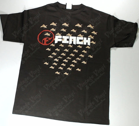 Finch - Flock Of Pixel Birds Brown Shirt