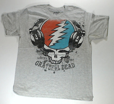 Grateful Dead - Skull With Headphones Grey Shirt