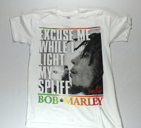 Marley, Bob - Excuse Me While I Light My Spliff White Shirt