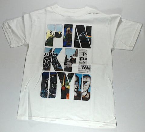Pink Floyd - Album Covers In Letters White Shirt