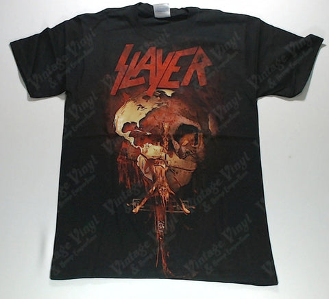 Slayer - Earth Skull Upside-Down Crucifix Shirt