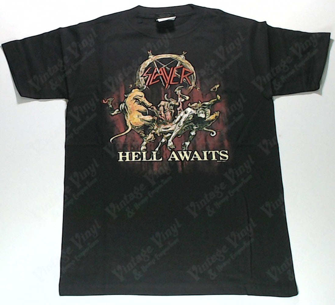 Slayer - Hell Awaits Demons Ripping Up Human Shirt | Vintage Vinyl
