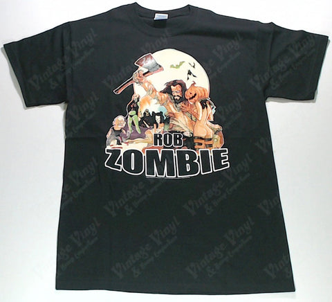 Zombie, Rob - Raised Axe Pumpkin Wench Cartoon Shirt