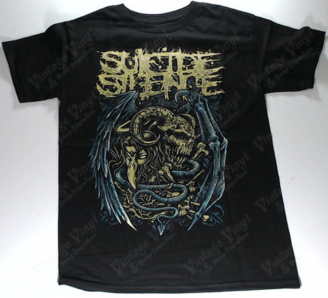 Suicide Silence - Raven Woman Horned Skull Wings Nest Shirt