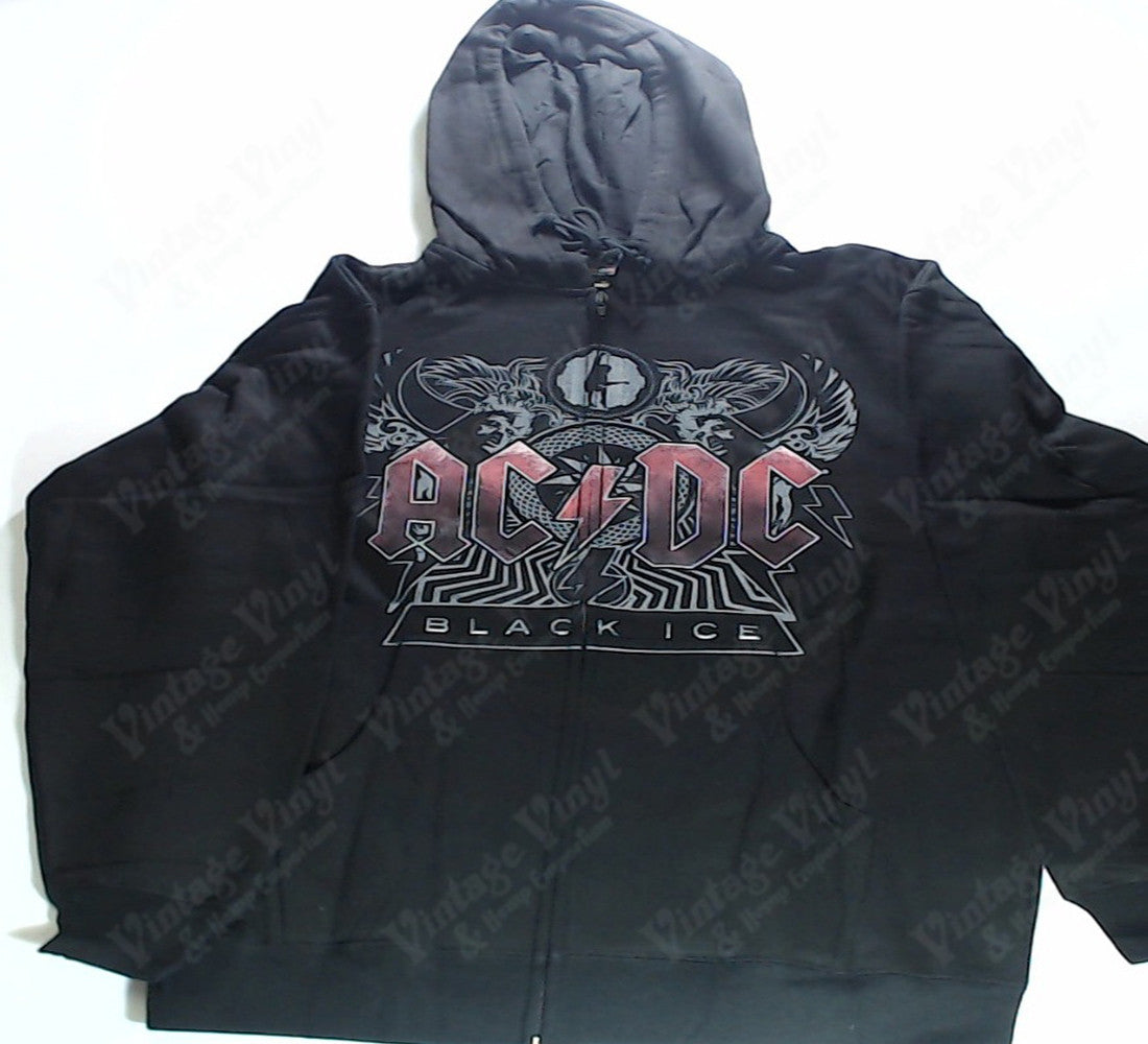 AC DC Black Ice Red Logo Zip Up Hoodie