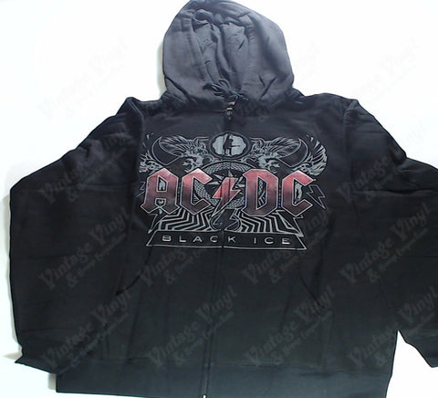 AC/DC - Black Ice Red Logo Zip-Up Hoodie