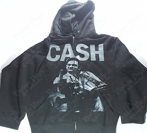 Cash, Johnny - Giving The Finger Cash On Top Zip-Up Hoodie