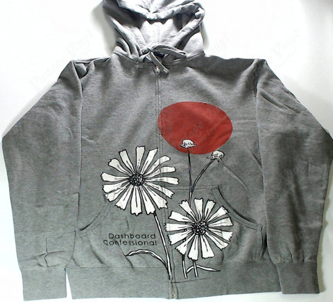 Dashboard Confessional - Sun and Flowers Grey Zip-Up Hoodie