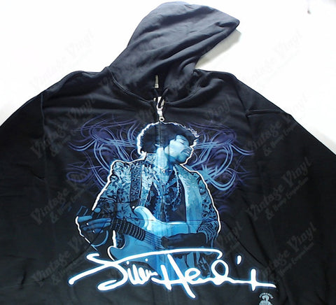 Hendrix, Jimi - Glowing Indigo Liquid Blue Zip-Up Hoodie