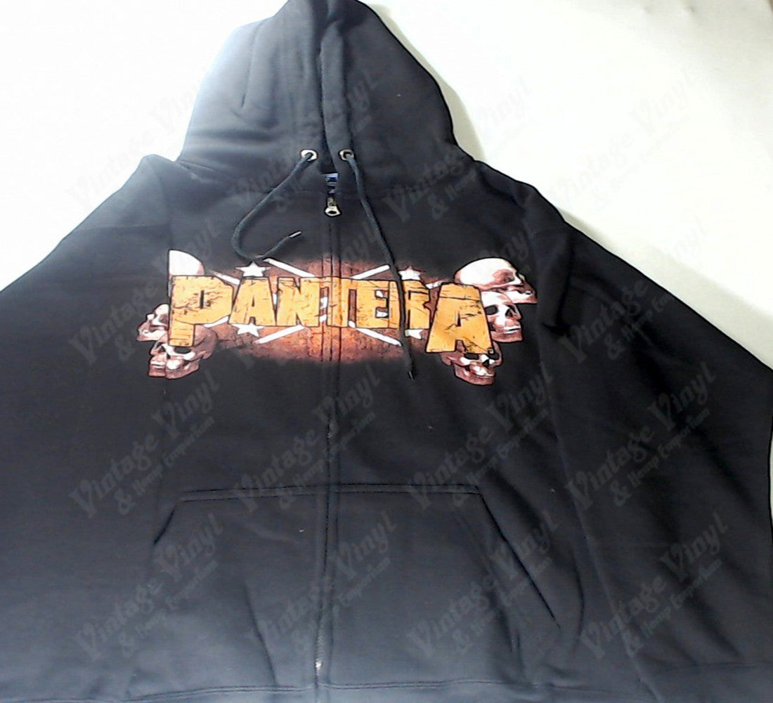 Pantera Skulls And Flag Black Zip Up Hoodie