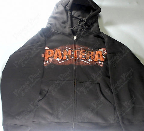 Pantera - Skulls And Flag Brown Zip-Up Hoodie