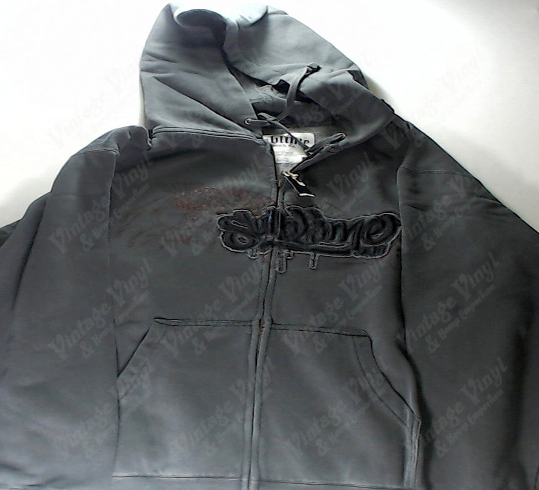 Sublime Graffiti Logo Embroidered Grey Zip Up Hoodie