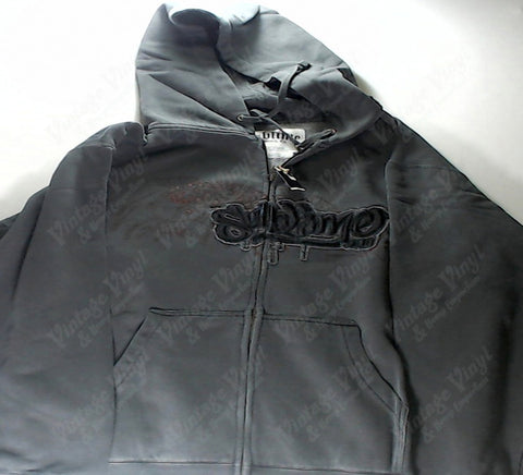 Sublime - Graffiti Logo Embroidered Grey Zip-Up Hoodie