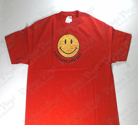 Eat Shit And Die - Smiley Red Novelty Shirt