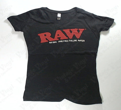 RAW - Red Logo Black Girlie Shirt