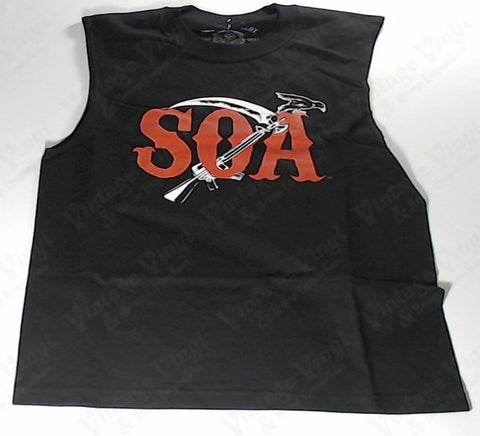 Sons Of Anarchy - Red SOA Gun Scythe Sleeveless Shirt