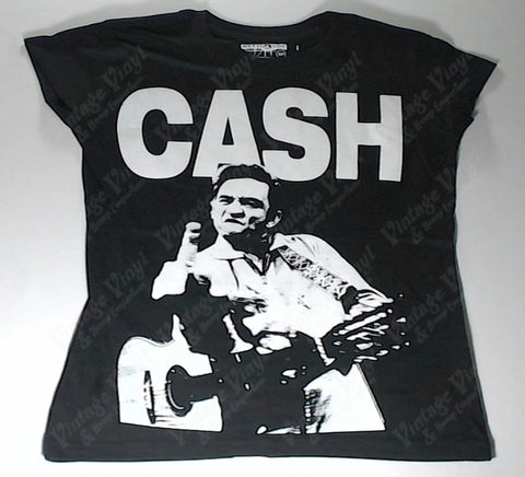 Cash, Johnny - Giving The Finger Cash On Top Girlie Shirt